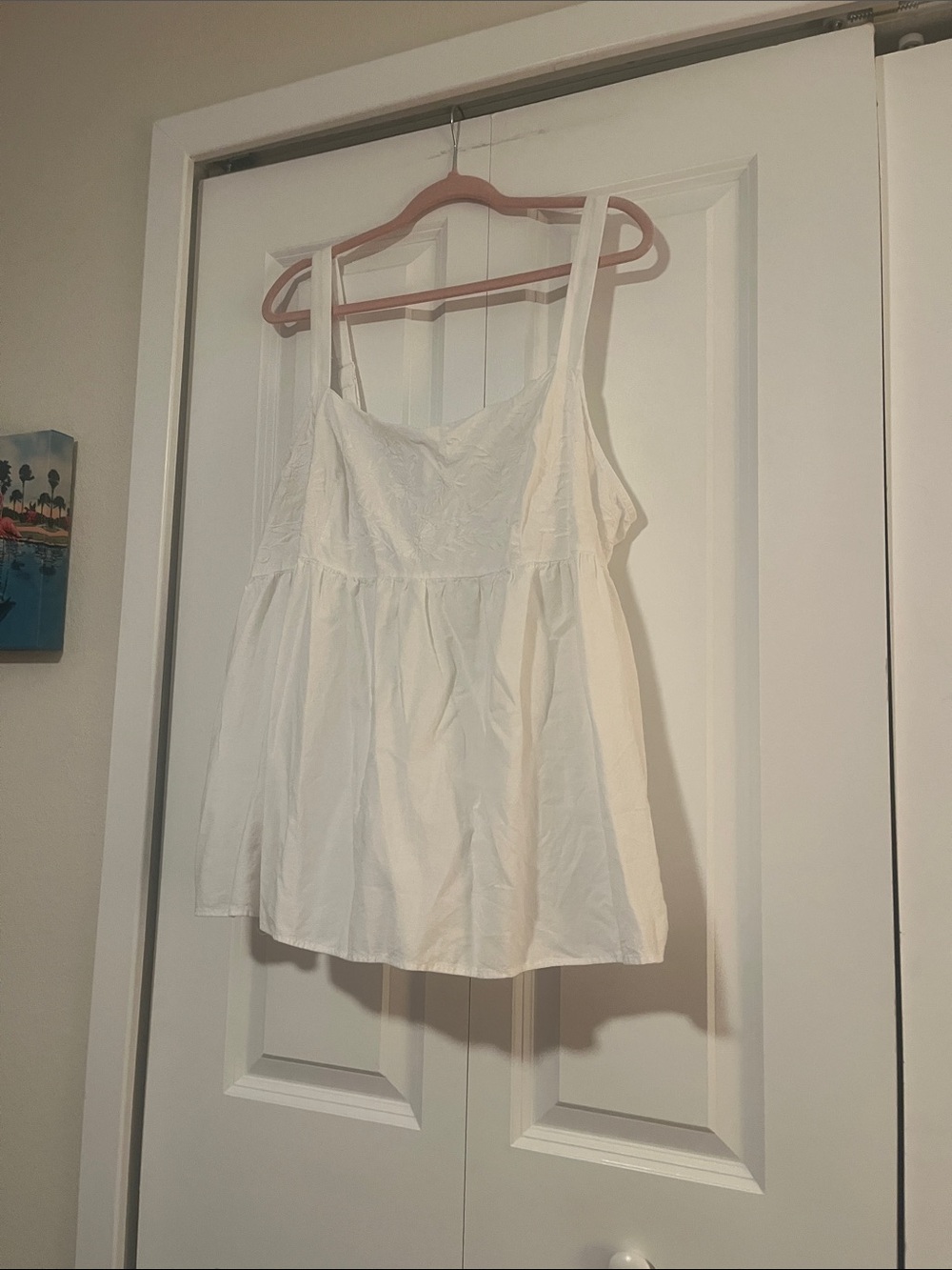 torrid White Sleeveless Peplum Camisole Top